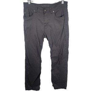 Prana Brion Pants Mens 34x30 Slim Fit Outdoor Hiking Gray Fit 33x29